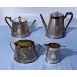 A silver plated tea/coffee service