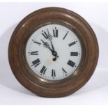 A Victorian oak spring driven school clock
