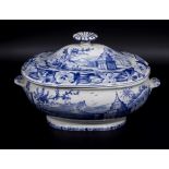 A Wedgewood transfer printed blue and white transfer printed tureen and lid. A/F Provenance: Being