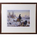 Archibald Thorburn - framed limited edition coloured print Snowy Birches #53/850 image size 28cm x