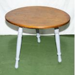 An oval coffee table