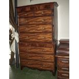 A late Georgian mahogany chest on chest.