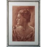 A framed pastel print of Beatrice Colyer-Fergusson married to Sir Thomas Colyer Fergusson, 3rd