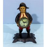 Vintage cast John Bull clock with moving eyes