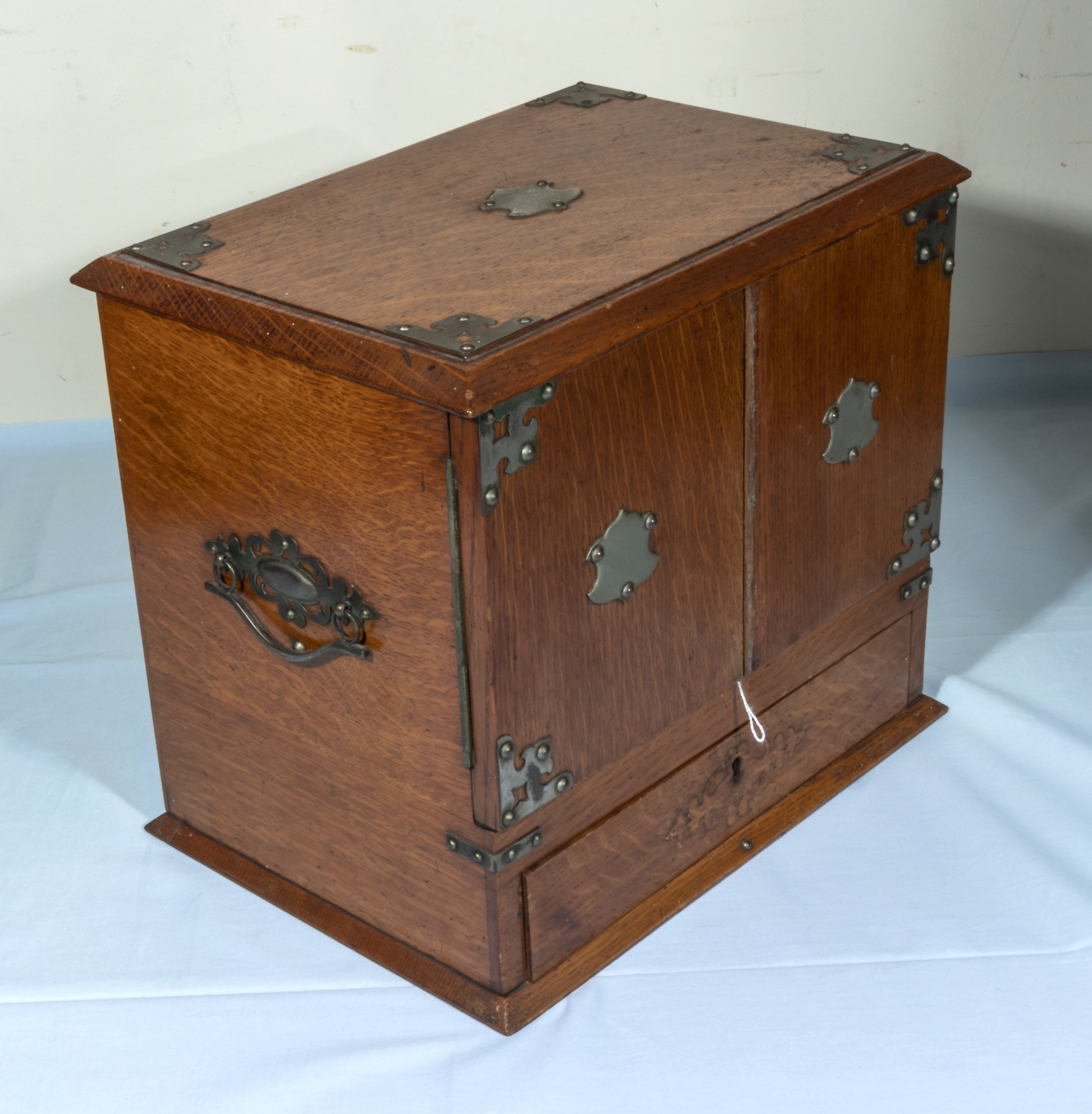 An oak smokers cabinet