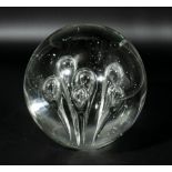 A large glass teardrop paperweight, 58cm in circumference
