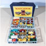 A vintage Matchbox carry case including diecast vehicles