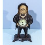 Vintage cast John Bull clock with moving eyes
