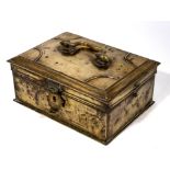 Antique brass cash box