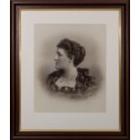 A framed photograph possibly of Beatrice Colyer-Fergusson taken by Hills & Saunders Victorian