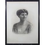 A framed picture possibly pastel drawing of an Edwardian lady. Provenance: Being the property of the