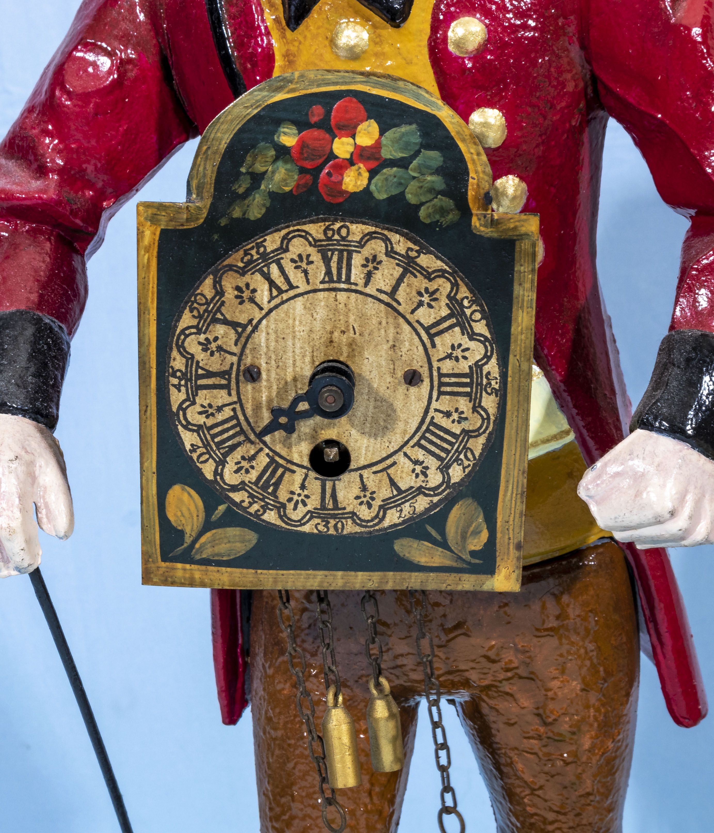 Vintage JVE Dutch Cast Iron Figure Clock Seller Man - Image 5 of 5