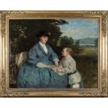 William McTaggart A.R.S .An (1835-1910) large gilt-framed portrait landscape oil on canvas of Mrs.