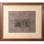 An oak framed etching entitled Royal & Ancient St Andrews 1798 signed Frank Paton