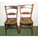 Two Victorian kitchen chairs.