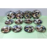Twelve Danbury Mint decorative plates depicting Great Jockeys