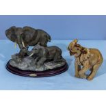A Juliana Collection Elephant figure group and one other