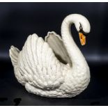 A large pottery swan