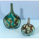 Two Medina glass vases, 27cm and 18cm tall