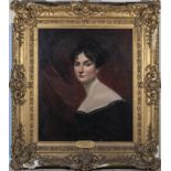 Gilt framed oil on canvas portrait of Margaret Stewart 2nd daughter of Duncan Stewart of Ardsheal