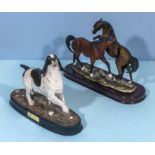 Two figure groups spaniel and horses