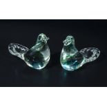 Two Murano glass birds