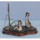 A Border Fine Arts figure group WW3 Courting Grebes