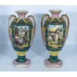 A pair of Victorian vases, 40cm tall