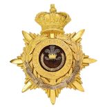 Welsh Regiment Victorian Officers helmet plate circa 1881-1901. Fine rich gilt crowned star