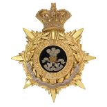Irish. Leinster Regiment Victorian Officers helmet plate circa 1881-1901. Fine gilt crowned star