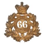 66th (Berkshire) Regiment of Foot Victorian shako plate circa 1869-78. Good scarce die-stamped brass
