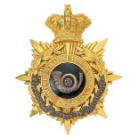 Kings Own Yorkshire Light Infantry Victorian Officers helmet plate circa 1891-1901. Fine rich gilt
