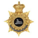 Lincolnshire Regiment Victorian Officers helmet plate circa 1881-1901. Fine rich gilt crowned star