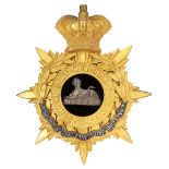 East Lancashire Regiment Victorian Officers helmet plate circa 1881-1901. Fine rich gilt crowned