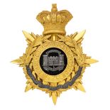 Dorsetshire Regiment Victorian Officers helmet plate circa 1881-1901. Fine rich gilt crowned star