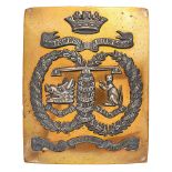 Scottish. Argyll & Sutherland Highlanders Officers shoulder belt plate. Good gilt rectangular