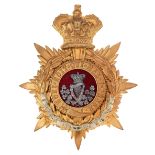 Royal Irish Regiment Victorian Officers helmet plate circa 1881-1901. Good gilt crowned star mounted
