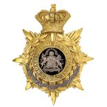 Manchester Regiment Victorian Officers helmet plate circa 1881-1901. Fine die-stamped gilt crowned