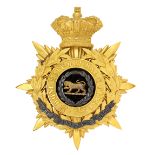 Hampshire Regiment Victorian Officers helmet plate circa 1881-1901. Fine rich gilt crowned star
