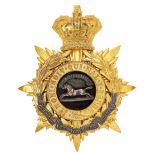 West Yorkshire Regiment Victorian Officers helmet plate circa 1881-1901. Fine rich gilt crowned star