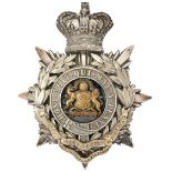 4th VB Manchester Regiment Victorian Officers helmet plate circa 1888-1901. Fine die-stamped