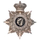 Irish Cavan Militia Victorian Officer helmet plate circa 1878-81. Fine rare silvered crowned star