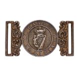 Irish Cavan Militia Victorian Officer waist belt clasp circa 1856-81. Fine rare silver-plated