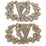 Irish Roscommon Militia Victorian pair of facing collar badges circa 1874-81. Good scarce die-