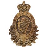 Irish Carlow Rifles Militia Victorian glengarry badge circa 1874-81. Good die-stamped brass