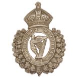 Irish Wexford Militia Victorian glengarry badge circa 1874-81. Good very scarce die-stamped white