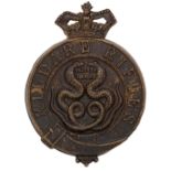 Irish Kildare Rifles Militia Victorian glengarry badge circa 1874-81. Good die-stamped blackened