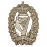 Irish Roscommon Militia Victorian glengarry badge circa 1874-81. Good scarce die-stamped white metal