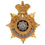 Cheshire Regiment Victorian Officer helmet plate circa 1881-1901 Good gilt crowned star mounted with