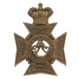 Dorset Rifle Volunteers post 1878 Victorian helmet plate. Good scarce die-stamped blackened brass